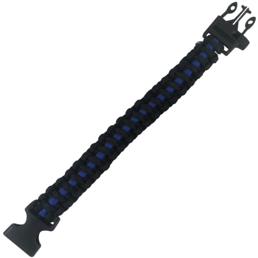 Blue Line paracord survival bracelet