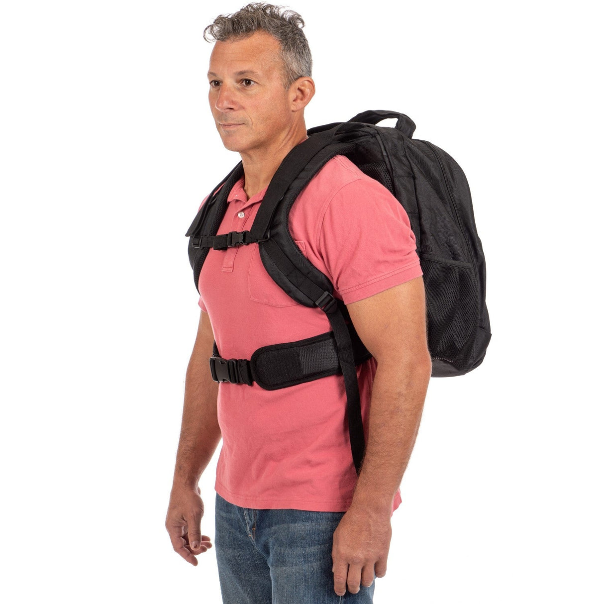 man wearing a Bodyguard Switchblade Level III Bulletproof Backpack & Vest