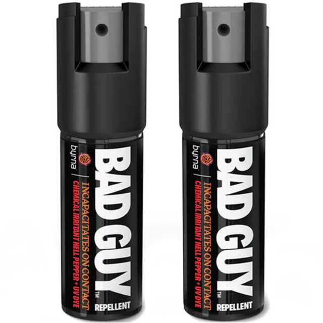 Two black Byrna® Bad Guy Repellent Pepper Spray