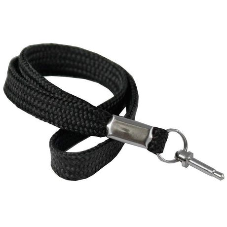 A black Stun Gun Disable Pin Wrist Strap Lanyard