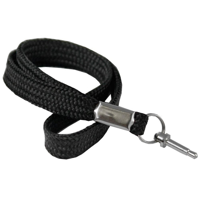 A black Stun Gun Disable Pin Wrist Strap Lanyard
