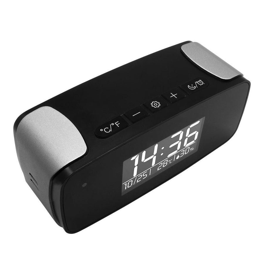 SpyWfi™ Mini Alarm Clock Night Vision Hidden Spy Camera 1080p WiFi