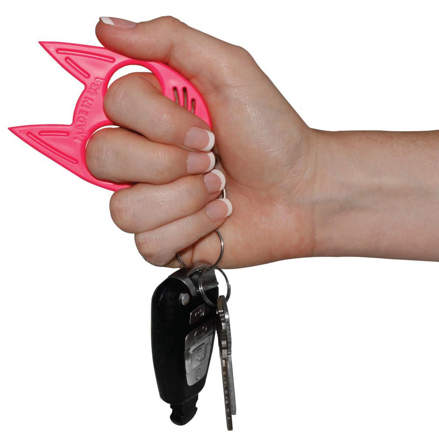 My Kitty Plastic Self-Defense Keychain Weapon Hot Pink