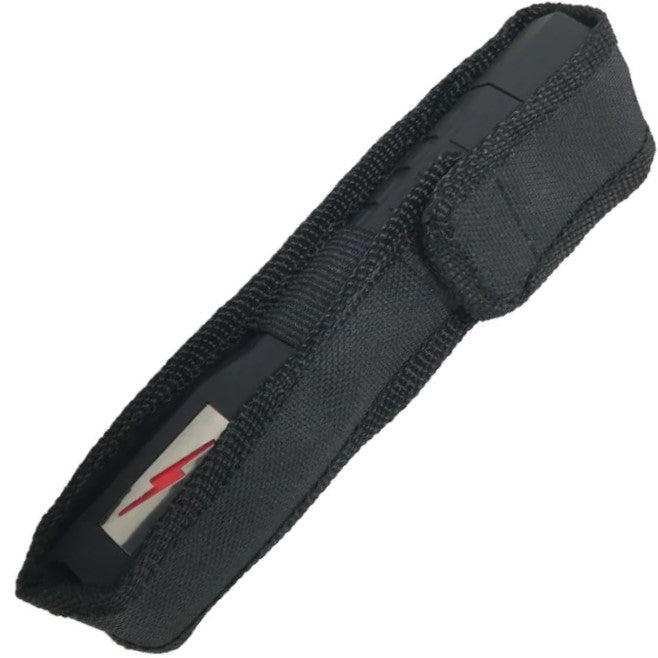 JOLT Lightning Rod Stun Flashlight in a black nylon belt holster