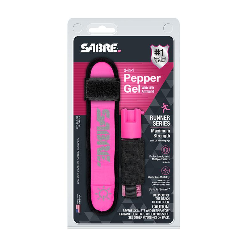 SABRE® Red 2-In-1 Safety Jogger Pepper Gel 3/4 oz. w/ LED Armband