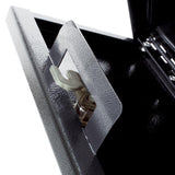 Close up of the lock of Mail Boss Package Master Locking Mailbox Safe
