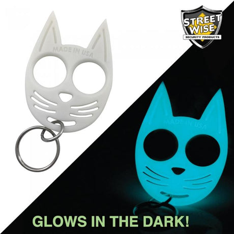 My Kitty Plastic Self-Defense Keychain Weapon Glow-in-the-Dark in both light and dark setting