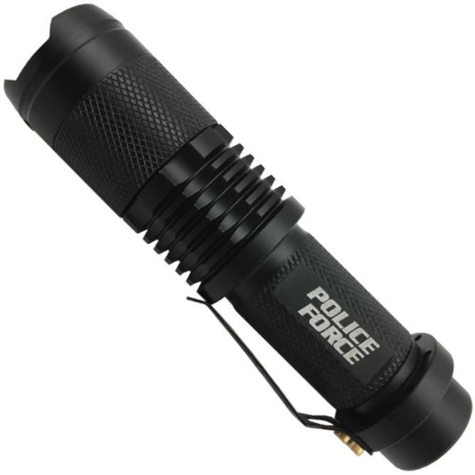 Police Force Tactical 4.5'' Mini T6 LED Zoom Flashlight 350 Lm