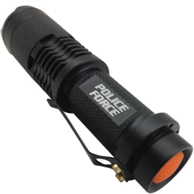 Police Force Tactical 4.5'' Mini T6 LED Zoom Flashlight 350 Lm