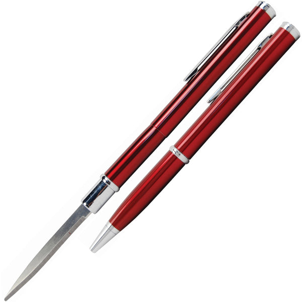 Half Blade Red Metal Knife Pen Multifunctional Outdoor Self-defense  Ballpoint Pen Creative Open Wrapping Tool Pen Letter Mail Package Opener