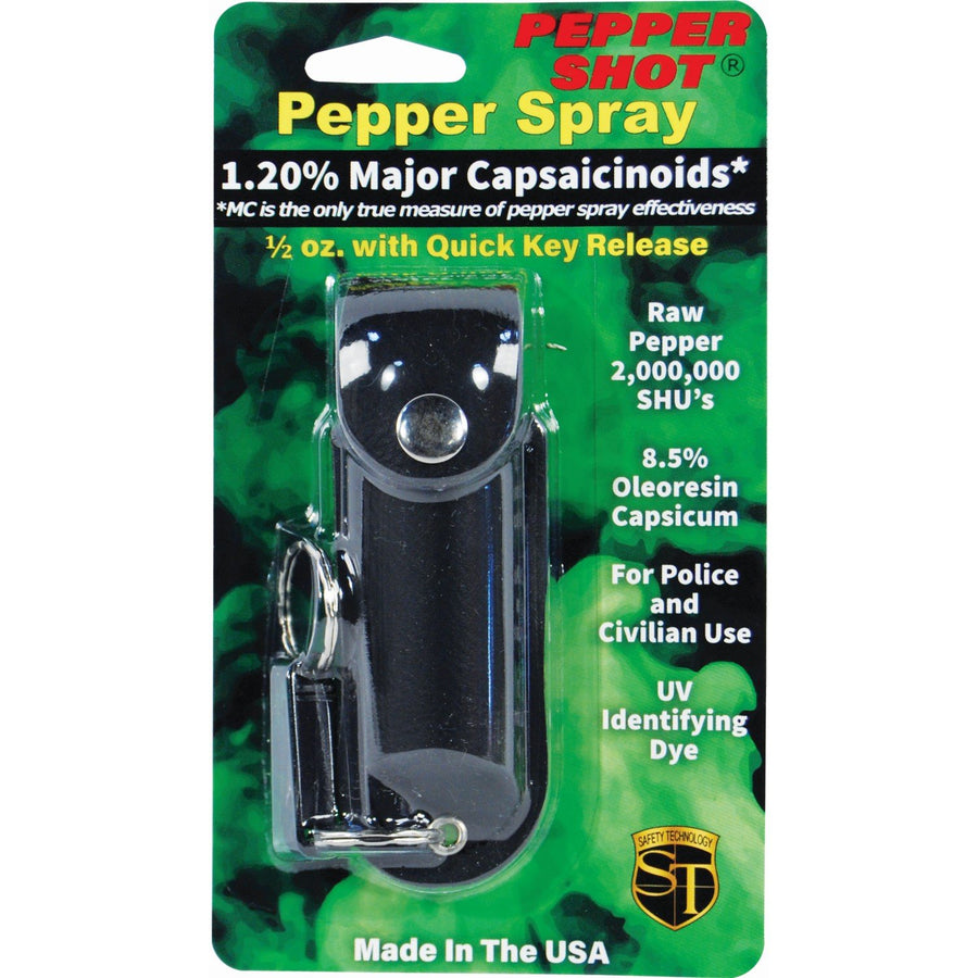 Pepper Shot™ Soft Case Keychain Spray 1/2 oz. w/ Quick Key Release