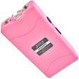 A close up view of pink 98M JOLT Mini Rechargeable LED Triple Stun Gun 