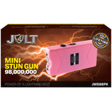 98M JOLT Mini Rechargeable LED Triple Stun Gun in a packaging