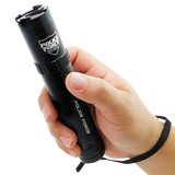 Police Force Tactical Stun Gun Flashlight Black 9.2M handheld in wrist strap