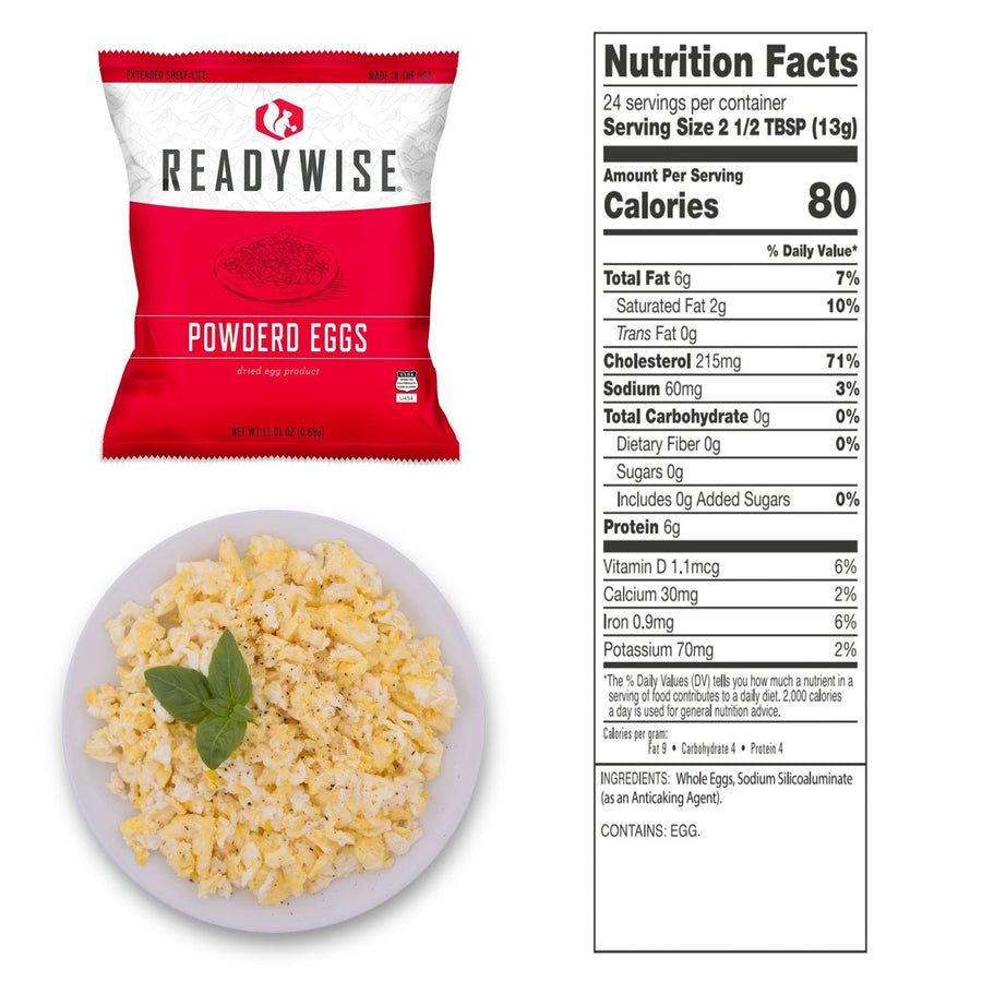 ReadyWise™ 144-Serving Freeze Dried Powdered Eggs Emergency Food Supply