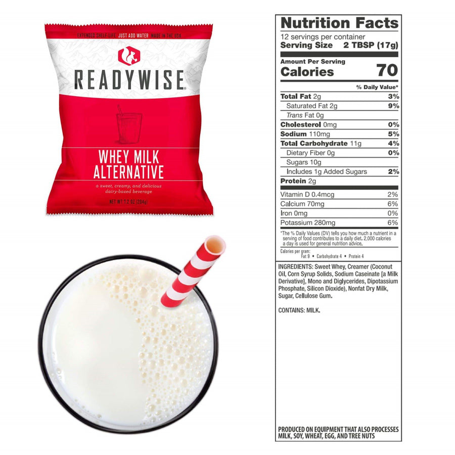 ReadyWise™ 240-Serving Long-Term Emergency Whey Milk Alternative Supply
