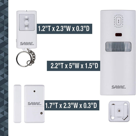 Dimensions of SABRE® Wireless Home Security Alarm System