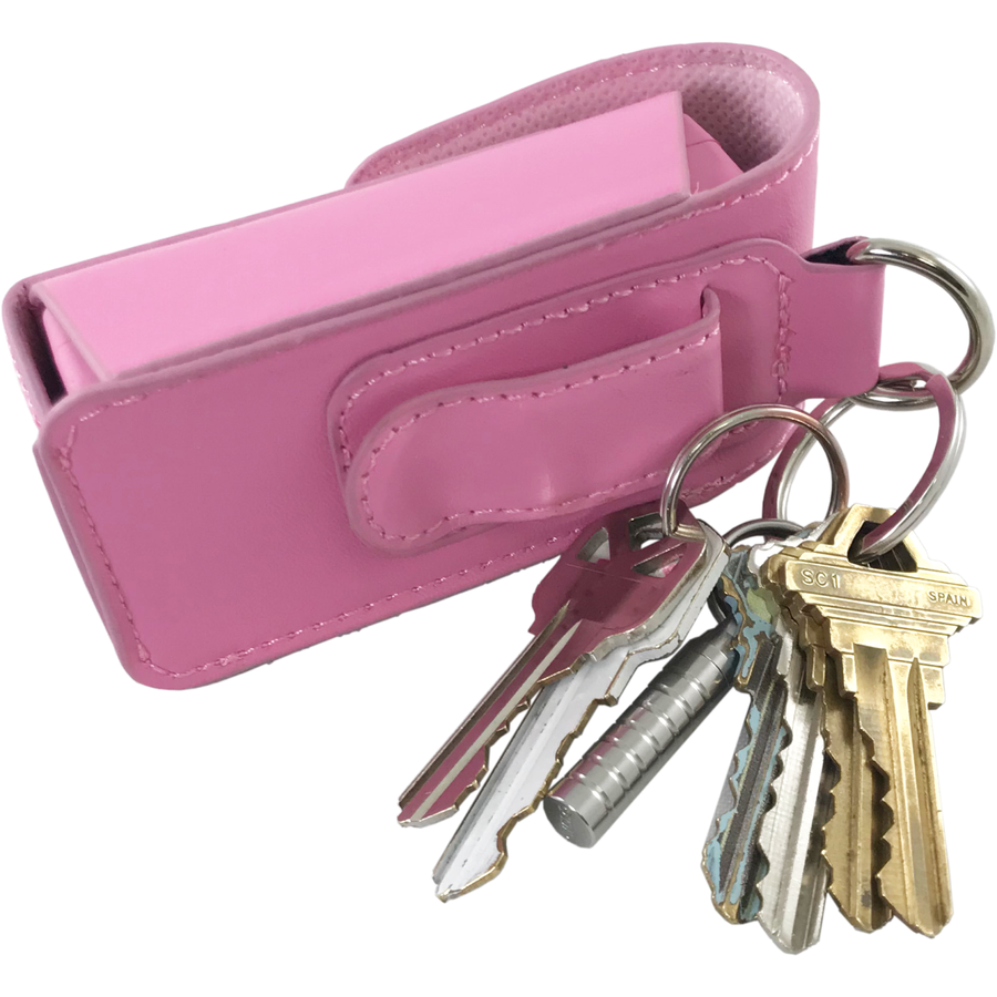 key with pink stun gun holster