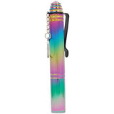 Multicolor 12" Safety Tech Expandable Steel Keychain Baton Plasma in collapsed state