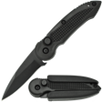 Black Spring Assisted Stainless Steel EDC Folding Pocket Knife shown both folded and open