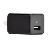 Side view of Black SpyWfi USB Wall Charger Motion Detection Hidden Spy Camera 1080p HD DVR