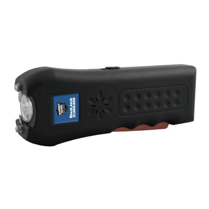 A side view of Streetwise Black Jack 120dB Stun Gun Alarm 21M