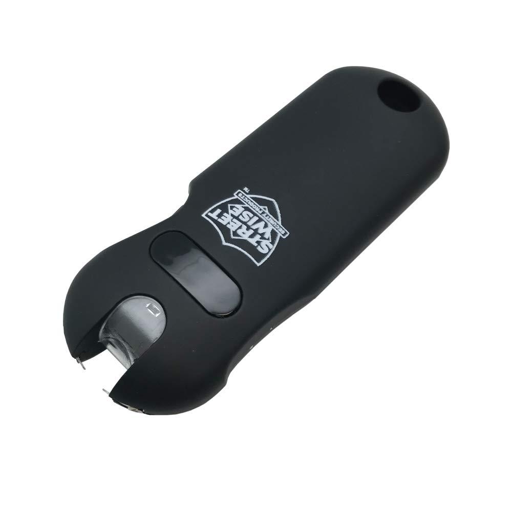 Black mini stun gun with flashlight and light indicator from Streetwise