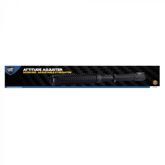 a Streetwise™ Expandable 19" LED Stun Gun Baton 30M in packaging.
