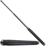 a view Streetwise™ Expandable 19" LED Stun Gun Baton 30M in a collapsed and partially expanded form