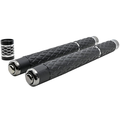 a collapsed and retracted form of the Streetwise™ Expandable Solid Steel Baton Bo Staff 5'.