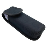 Streetwise™ Ladies' Choice LED Stun Gun Alarm in a lavender and white daisy floral pattern tucked inside its black nylon carrying case