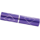 a view of Streetwise™ Perfume Protector Disguised Rechargeable Stun Gun 17M violet with its cap on