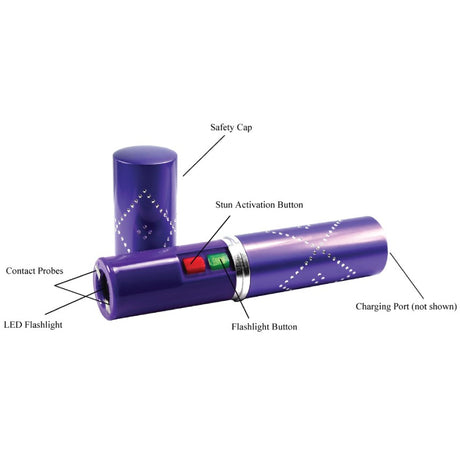 Key features of violet  Streetwise™ Perfume Protector Disguised Rechargeable Stun Gun