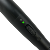 a close up view of the Streetwise Triple Defender 17.5" LED Stun Gun Baton, highlighting a switch that shows where to turn on light or to stun.
