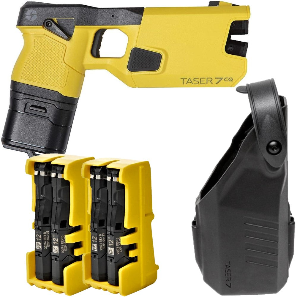 a full bundle of the TASER 7 CQ Home Defense Shooting Stun Gun Bundle Pack