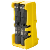 Two black TASER 7 CQ Probe Reload Air Cartridges inside a yellow protective carrier
