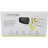 a backside view of the TASER Pulse/Bolt Reload Air Cartridges 10-Pack in its packaging