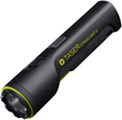 A black TASER Strikelight 2 rechargeable stun gun flashlight with green accents.
