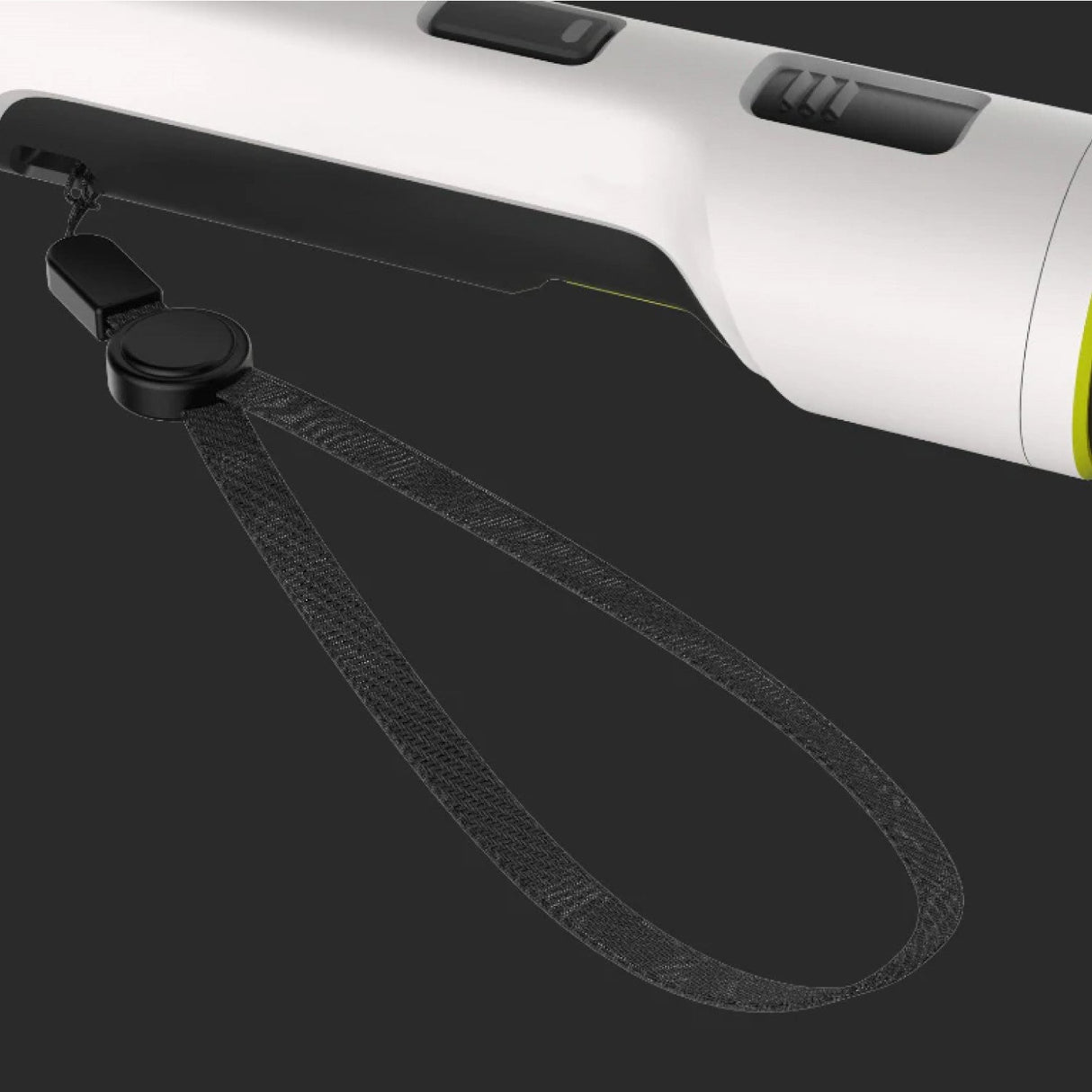 a close up of a keychain strap attached from a white TASER Strikelight 2 Rechargeable Stun Gun Flashlight