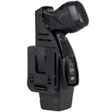 a side view of the TASER X1 Reloadable Shooting Stun Gun in its holster