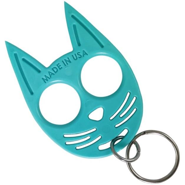 Teal My Kitty Plastic Self-Defense Keychain Weapon with keyring
