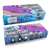 a purple Tiger-USA Xtreme Sanctuary LED Alarm Stun Gun in its packaging