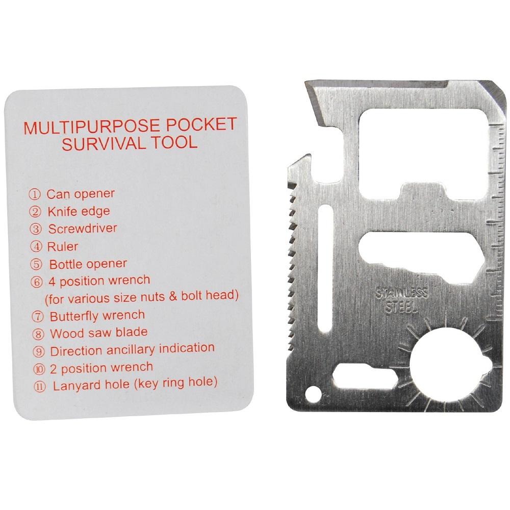 WeaponTek 11-in-1 Wallet Credit Card Tool Survival Utility Pocket Knife tool list 