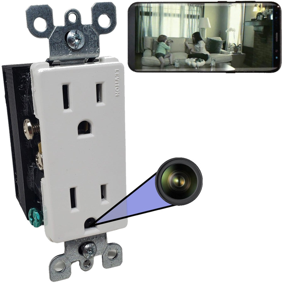 Hardwired Receptacle Outlet Plug With Wifi 4K UHD Camera