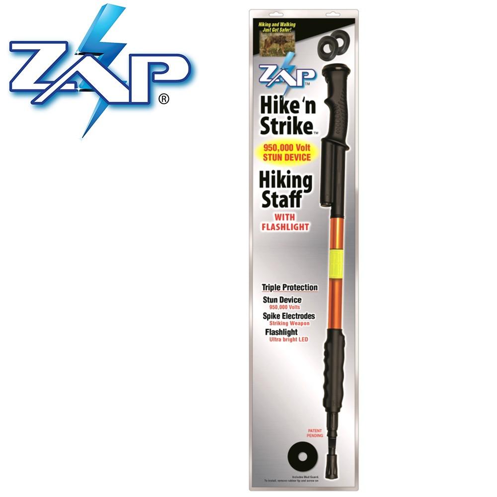 ZAP Hike 'n Strike™ LED Stun Gun Staff 950K in its packaging