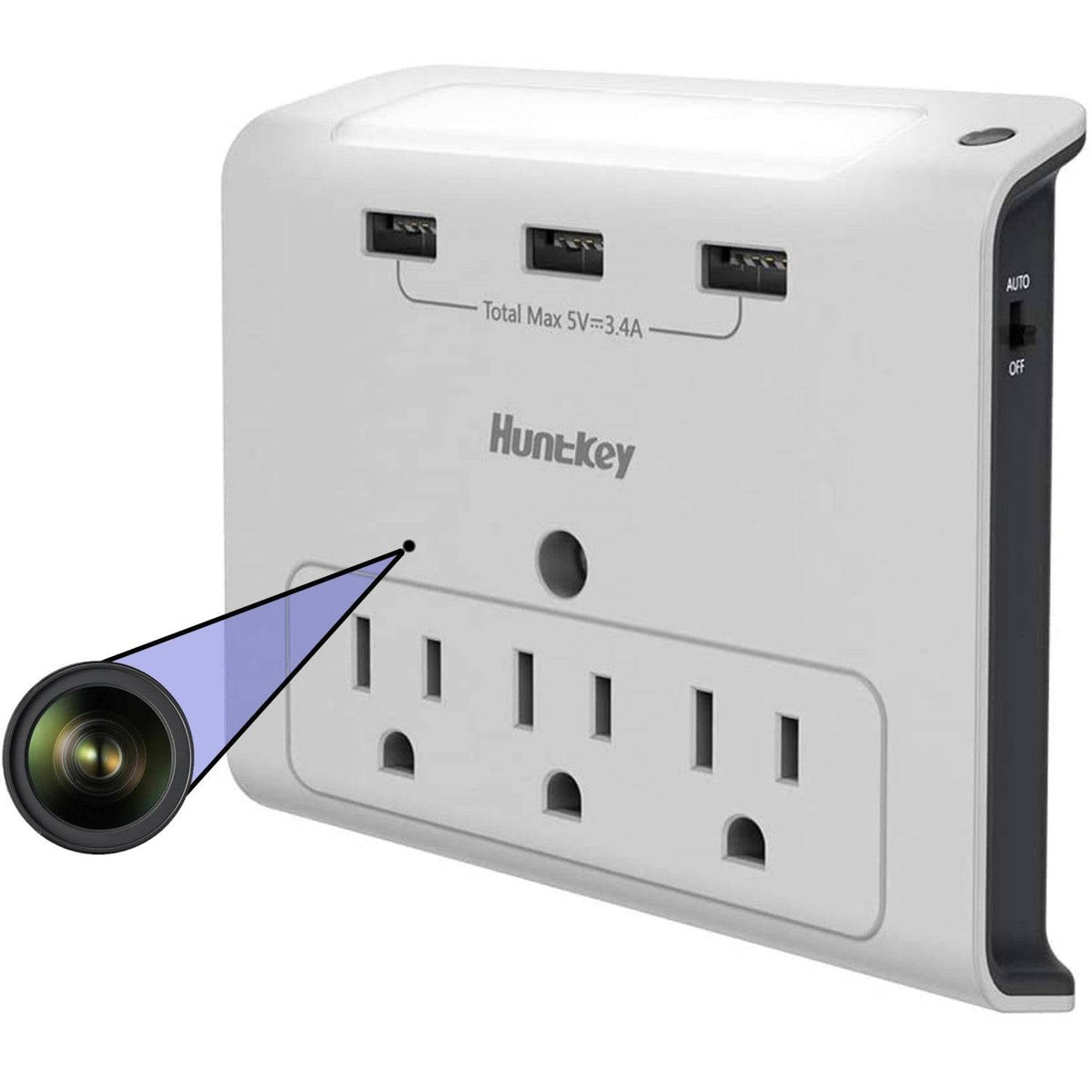 SpyWfi™ Night Light USB Plug Adapter Hidden Spy Camera 4K UHD WiFi ...