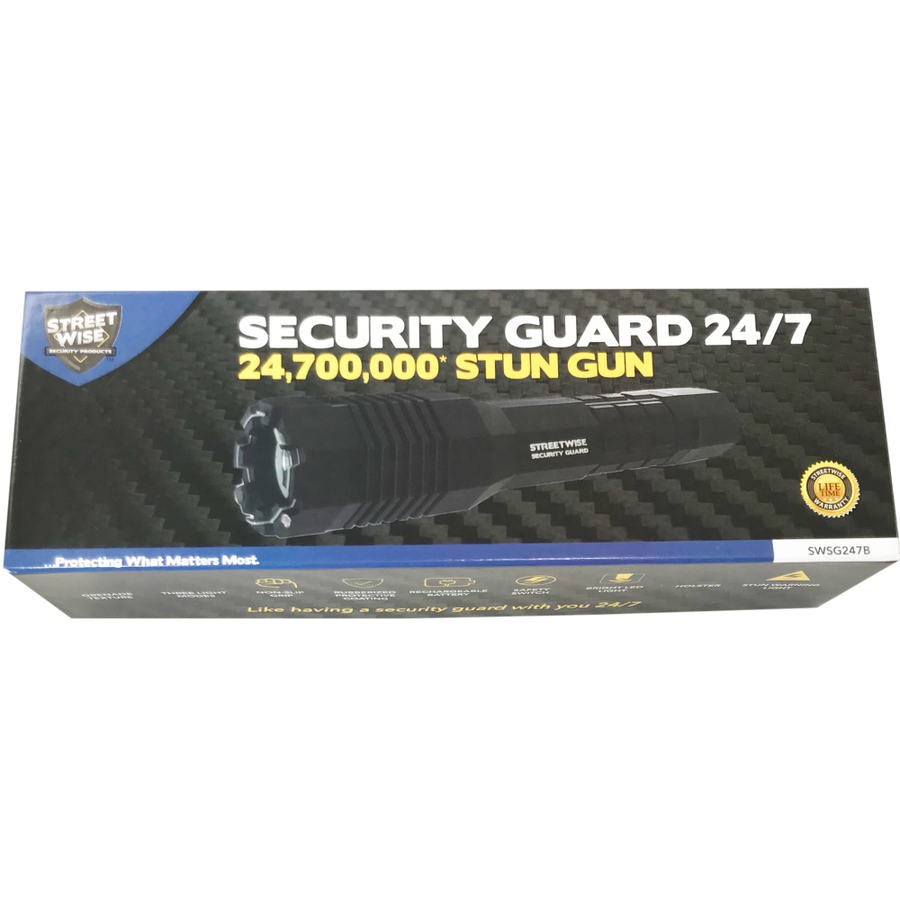 Streetwise™ 24/7 Security Guard Stun Gun Flashlight 27M packaging