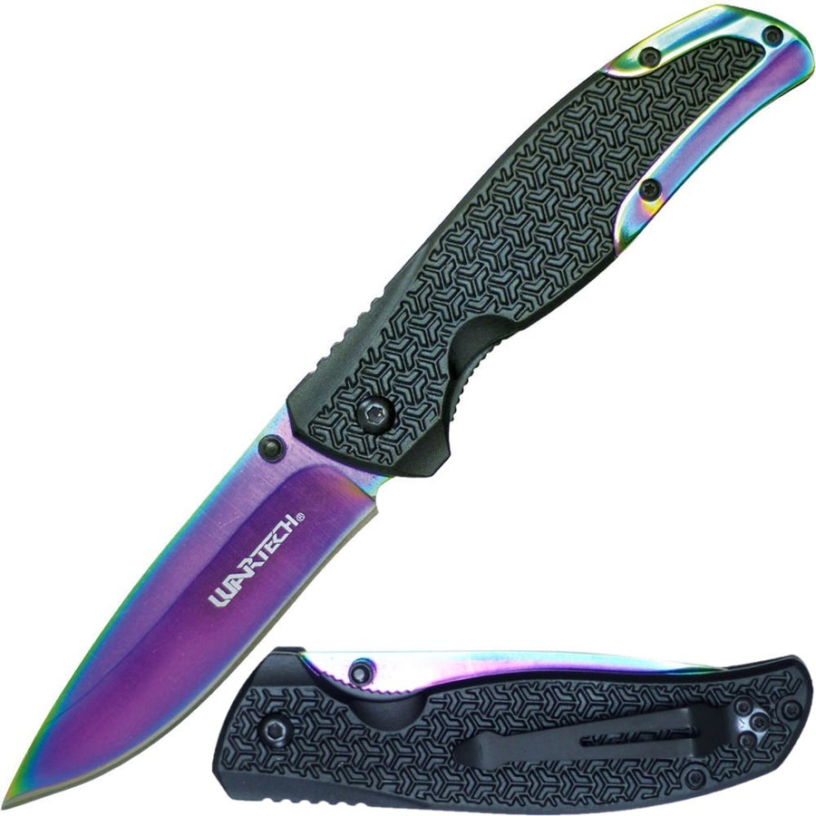 WARTECH® Stainless Steel Pocket Knife 3.25" w/ Etched Grip
